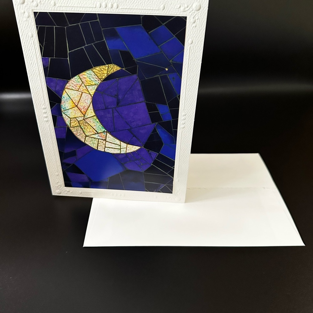 READY MADE GIFT! Set of 6 Colorful Photo Mosaic Art Cards—5 by 7, Blank Inside - Picture 8 of 8